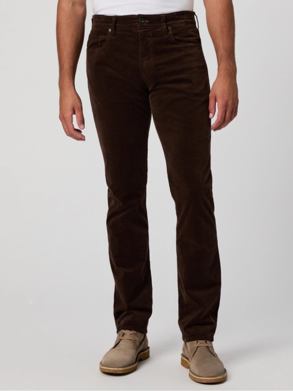 Paige Men’s Federal 34" Slim Straight Pant, Deep Woods (Brown) Corduroy – 36